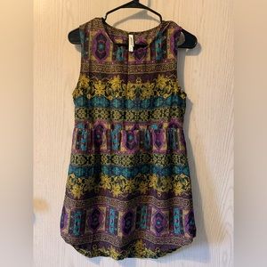 RVCA boho dress with back cut out.